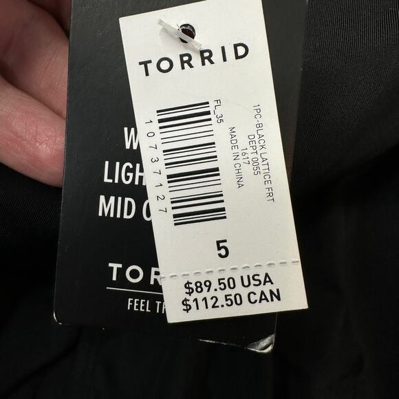 Torrid Lattice Ruched Front One Piece Swimsuit Black Plus Size 5X NWT - Picture 12 of 13